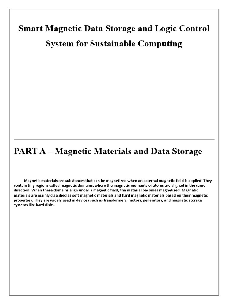Smart Magnetic Data Storage and Logic Control | PDF | Computer Data ...