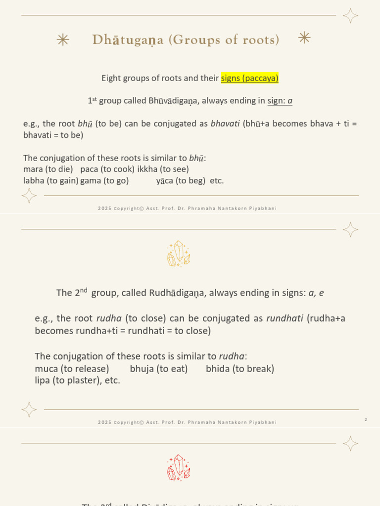 Pali Day 4-Roots of Verbs - KK | PDF | Morphology | Grammar