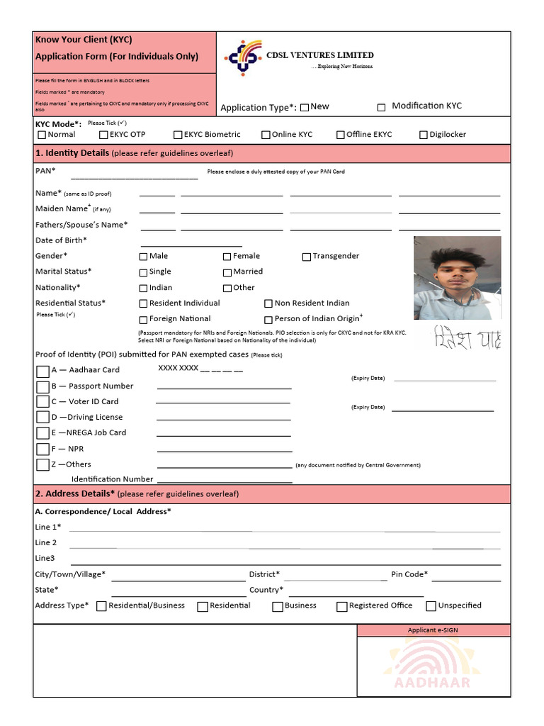 Account Opening Form - Signed | PDF | Identity Document