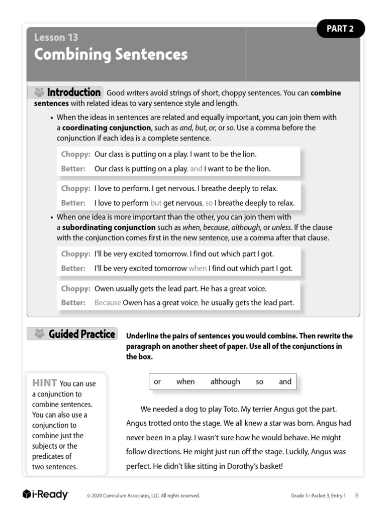 Combining Sentences | PDF | Semantic Units | Linguistics
