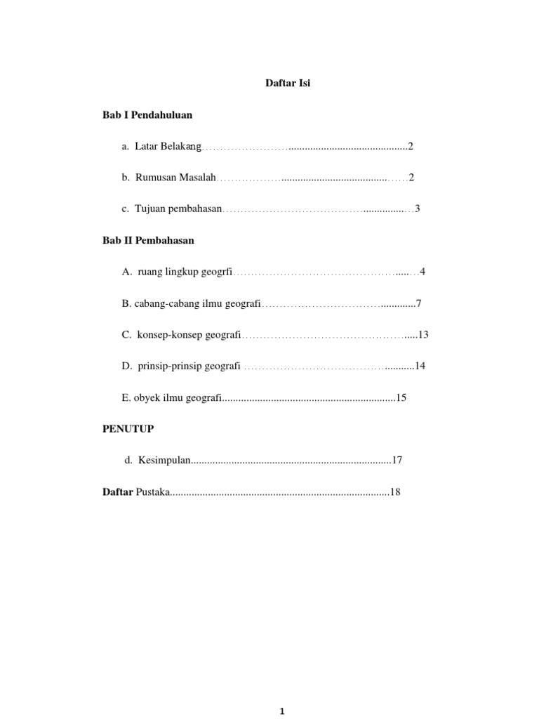 47+ Contoh daftar isi makalah geografi ideas