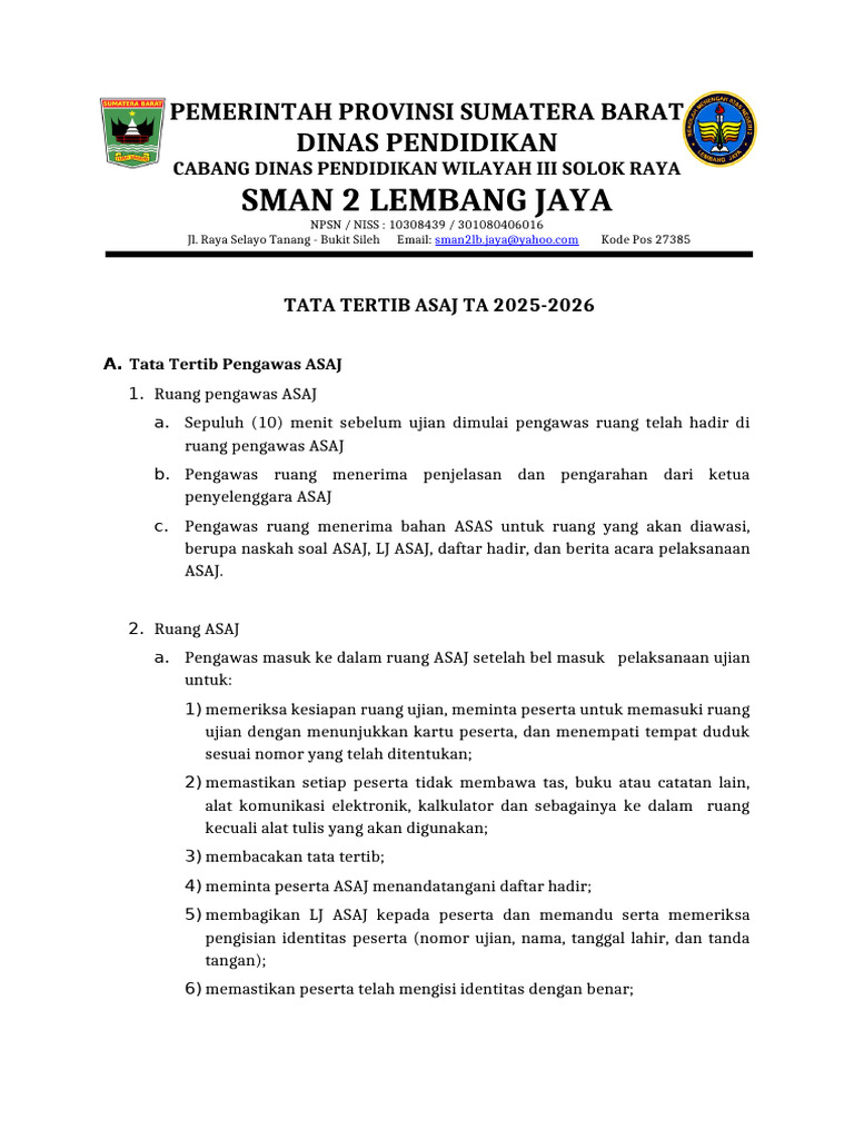 Tatib Asaj Ta 2025-2026 | PDF