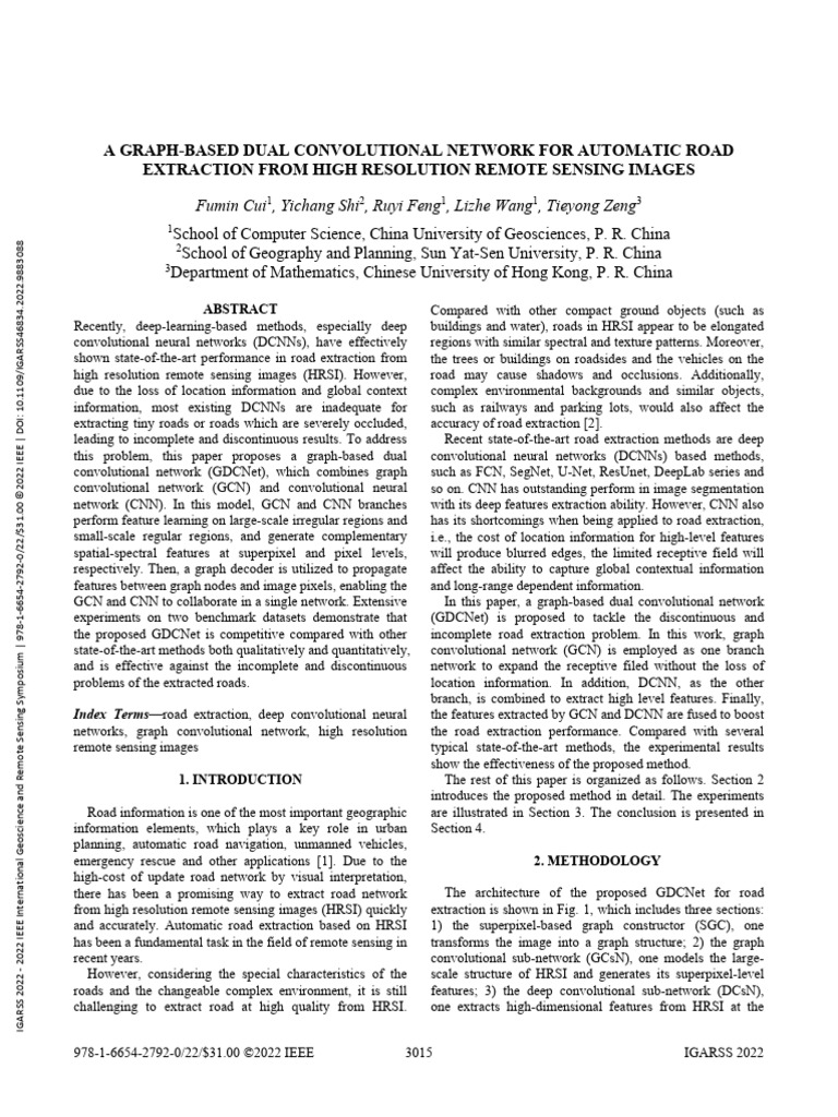 A Graph Based Dual Convolutional Network For Automatic Road Extraction ...
