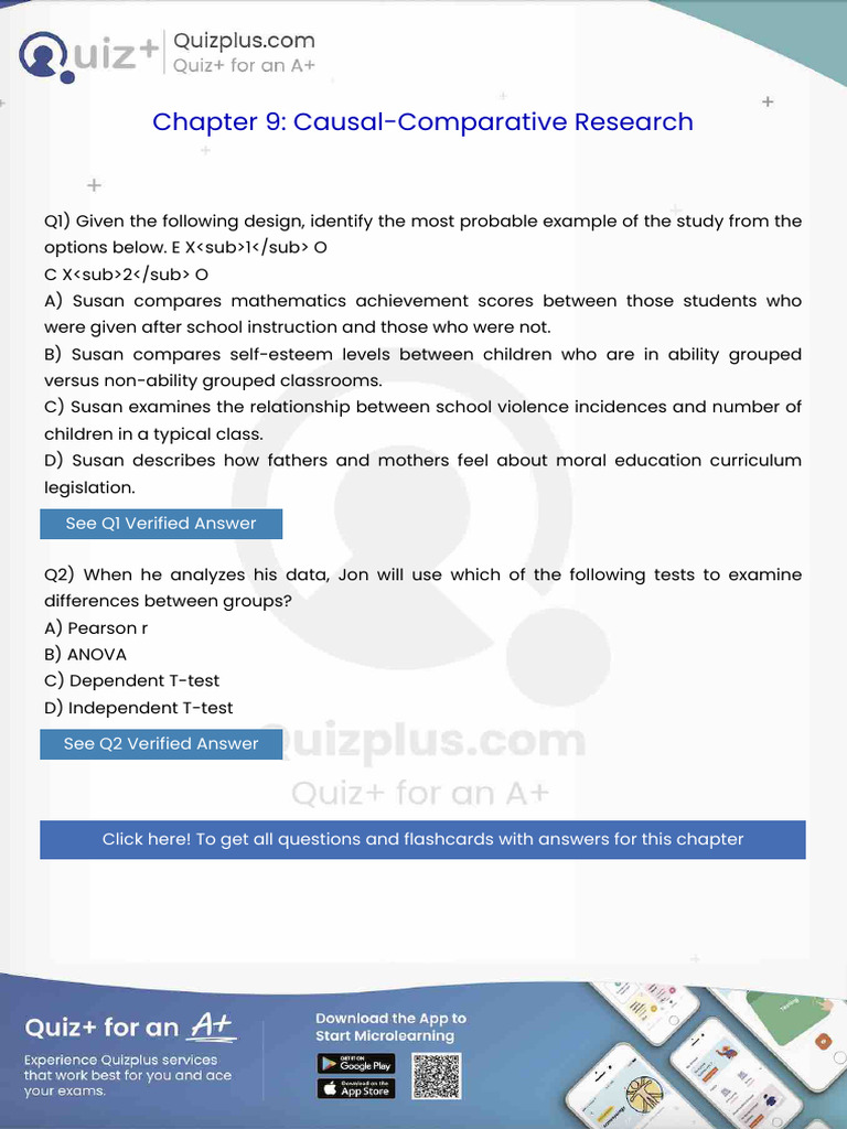 Given The Following Design Identify The Most Probable Example of The ...