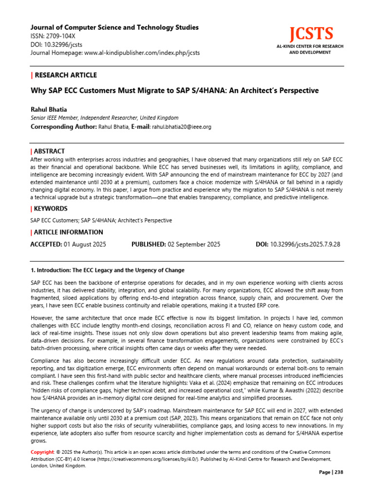 Paper+28+ (2025 7 9) +Why+SAP+ECC+Customers+Must+Migrate | PDF | Business