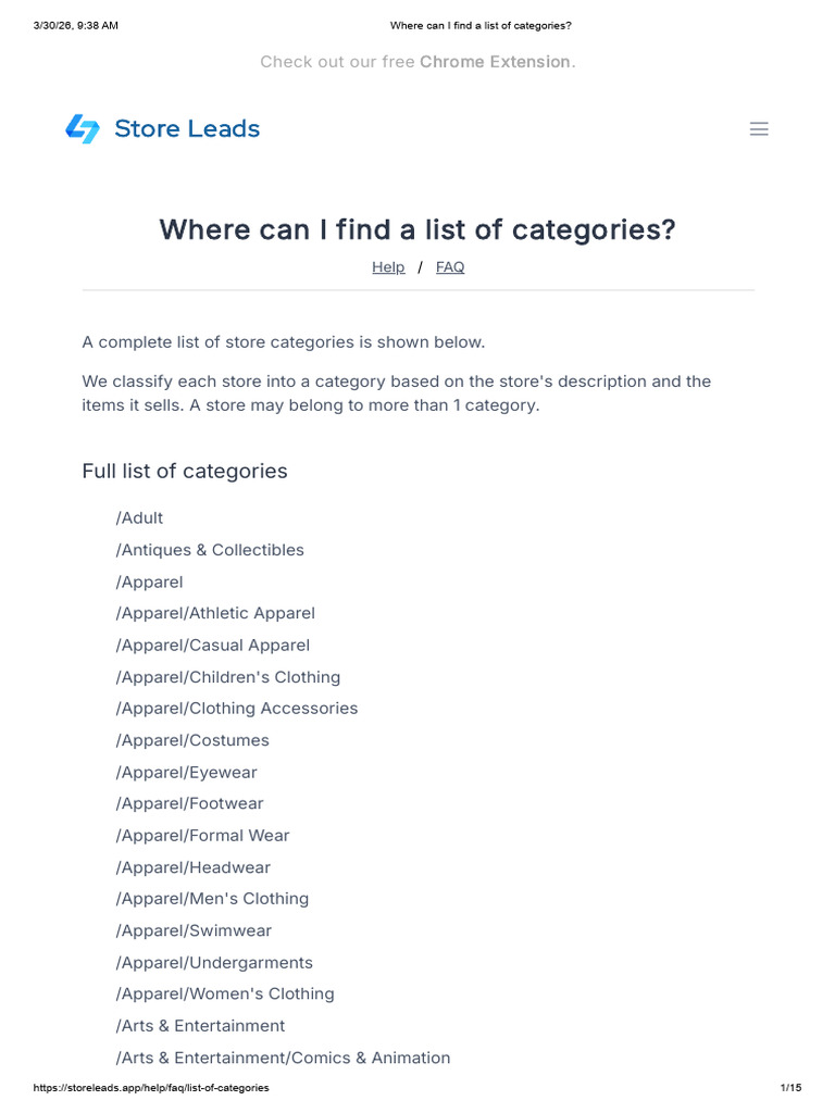 List of Categories | PDF | Pet | Drink