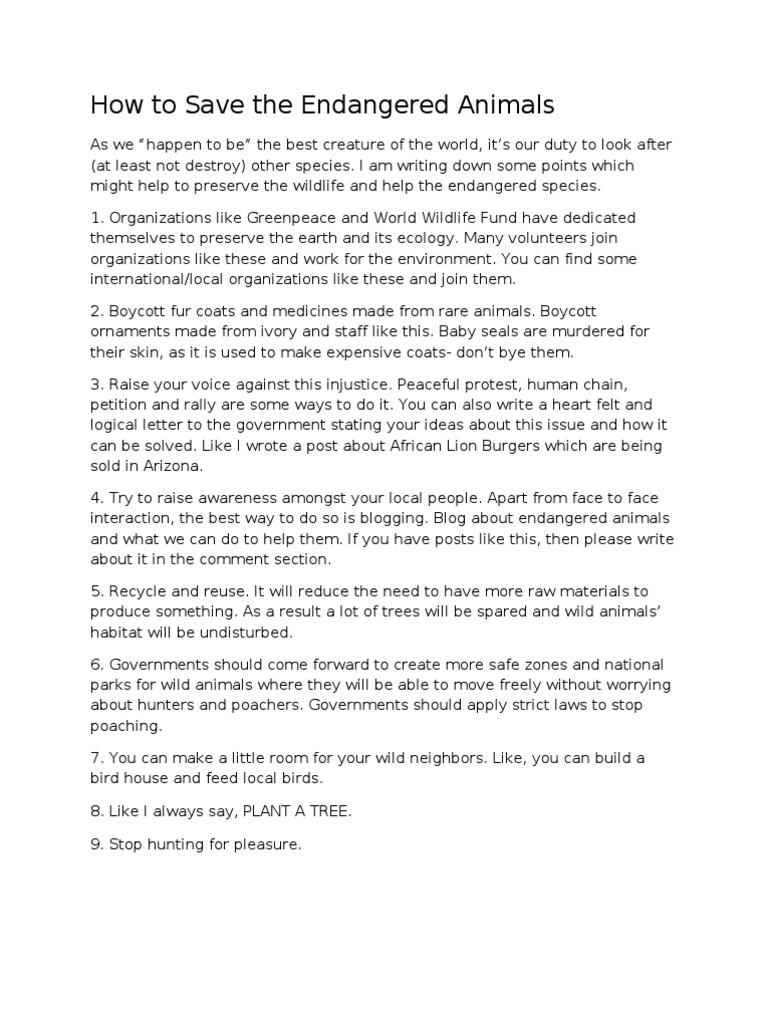 The Main Causes of Animal Extinction and Endangerment Habitat Loss, Human Demand, and