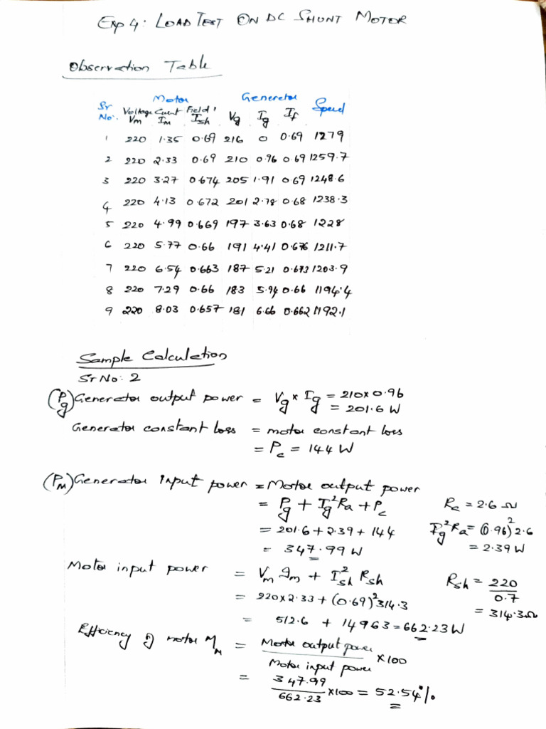 Exp4 Sample Calculation | PDF