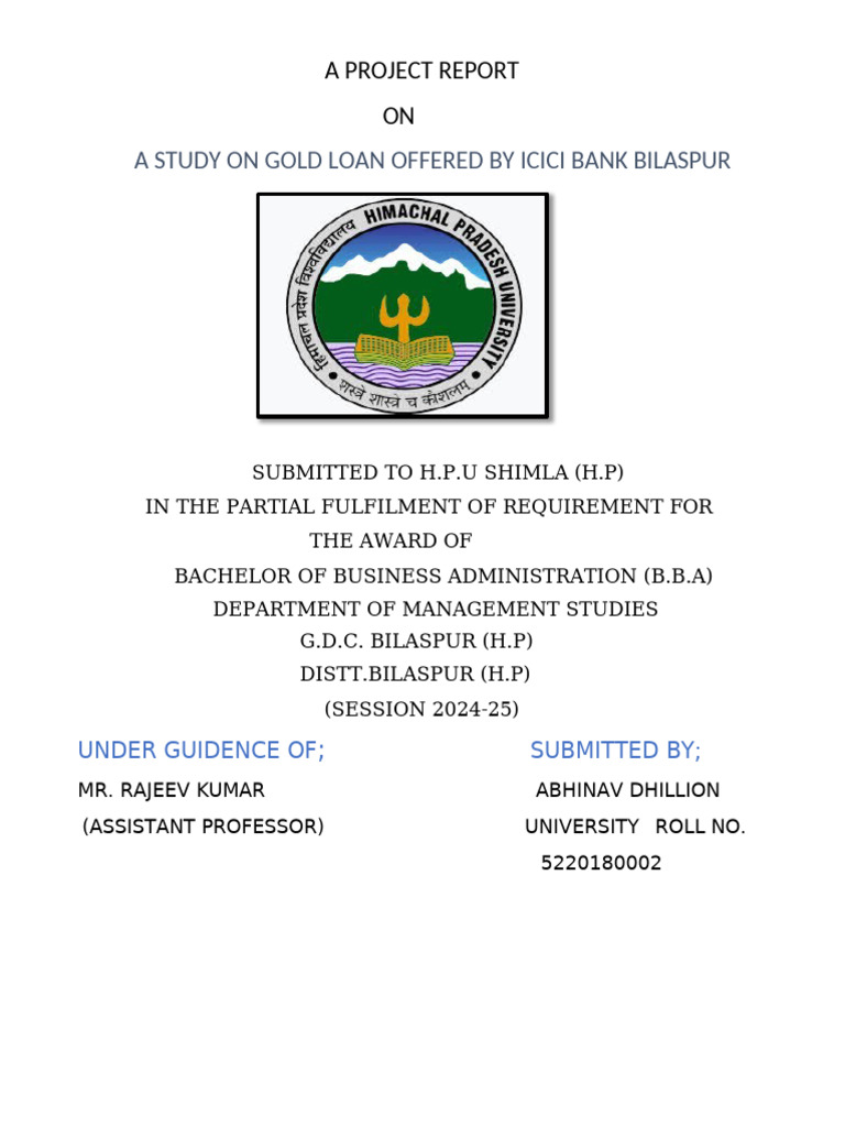 Abhinav Final Year Project | PDF | Banks | Loans