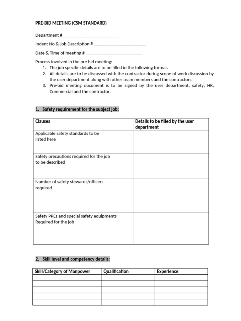 Revised Pre Bid Meeting Format - 16.12.21 | PDF