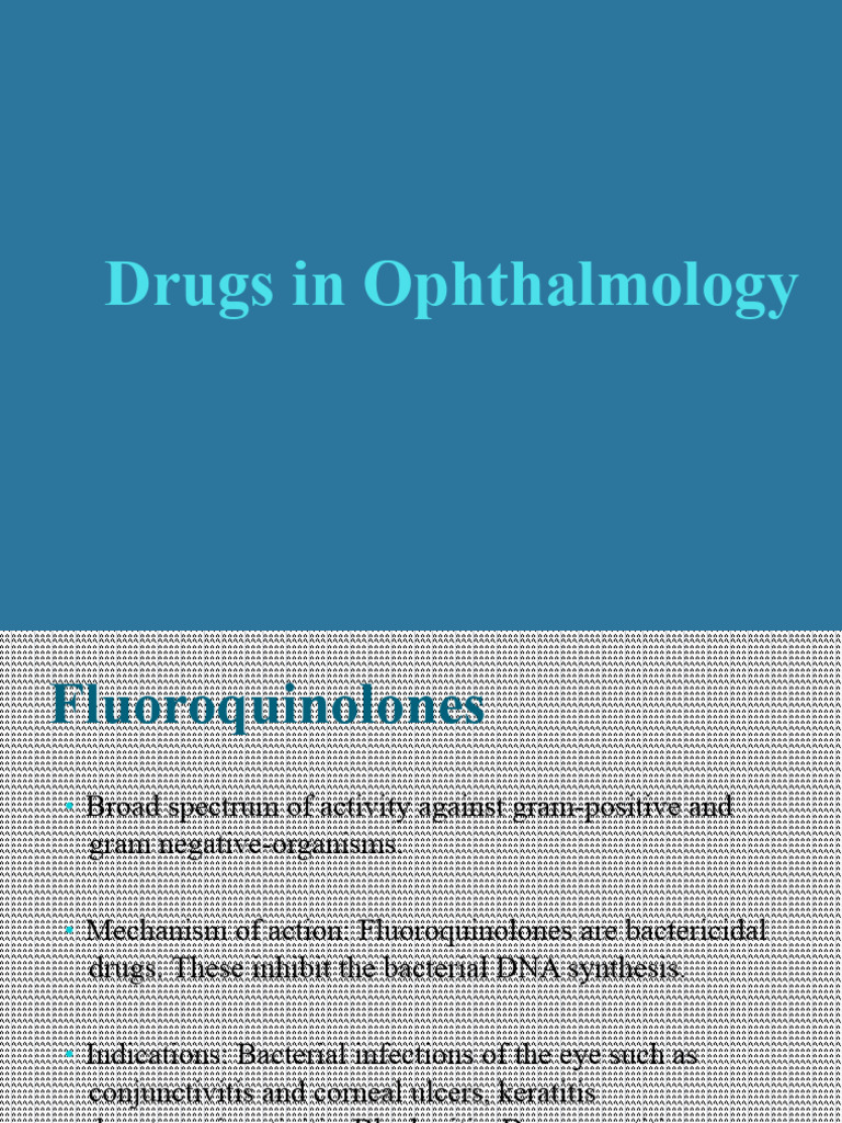 Drugs in Ophthal 2 Compressed | PDF | Glaucoma | Human Eye