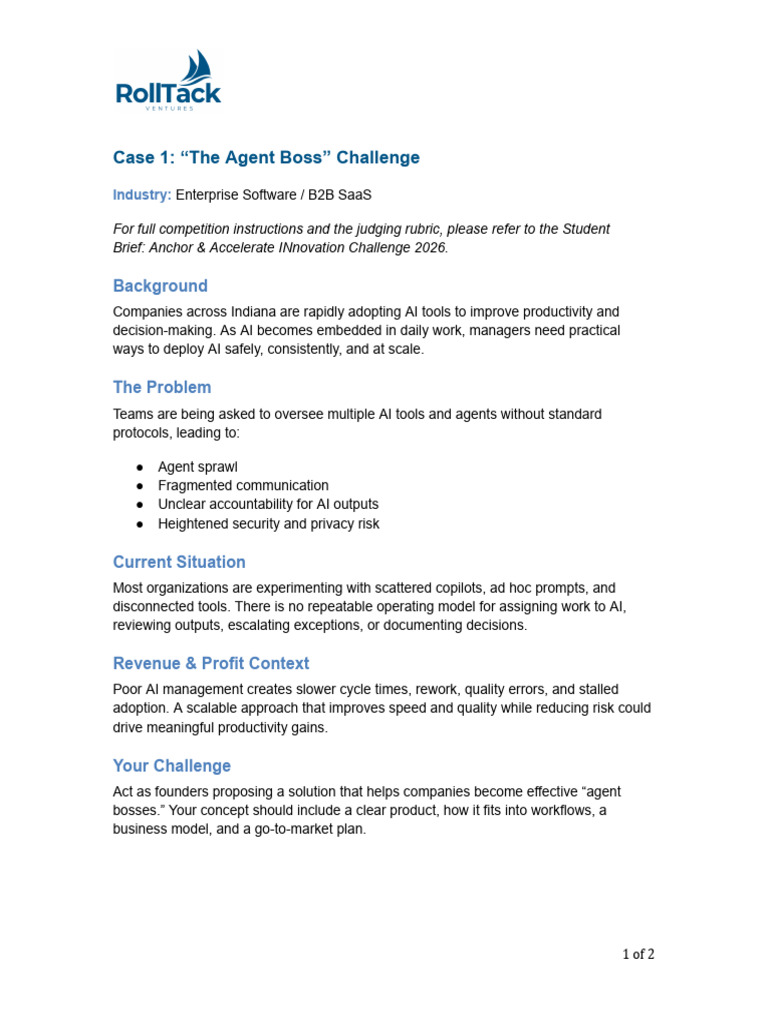 Case Option 1 - The Agent Boss