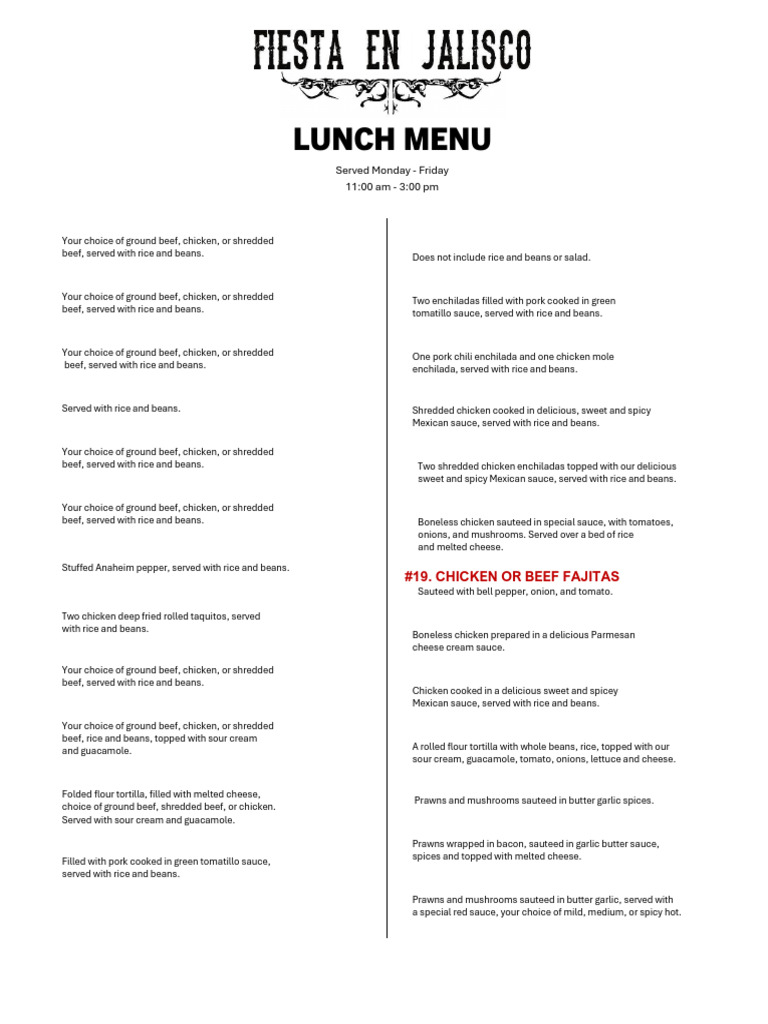 Fiesta 2 Go Menu | PDF | Burrito | Taco