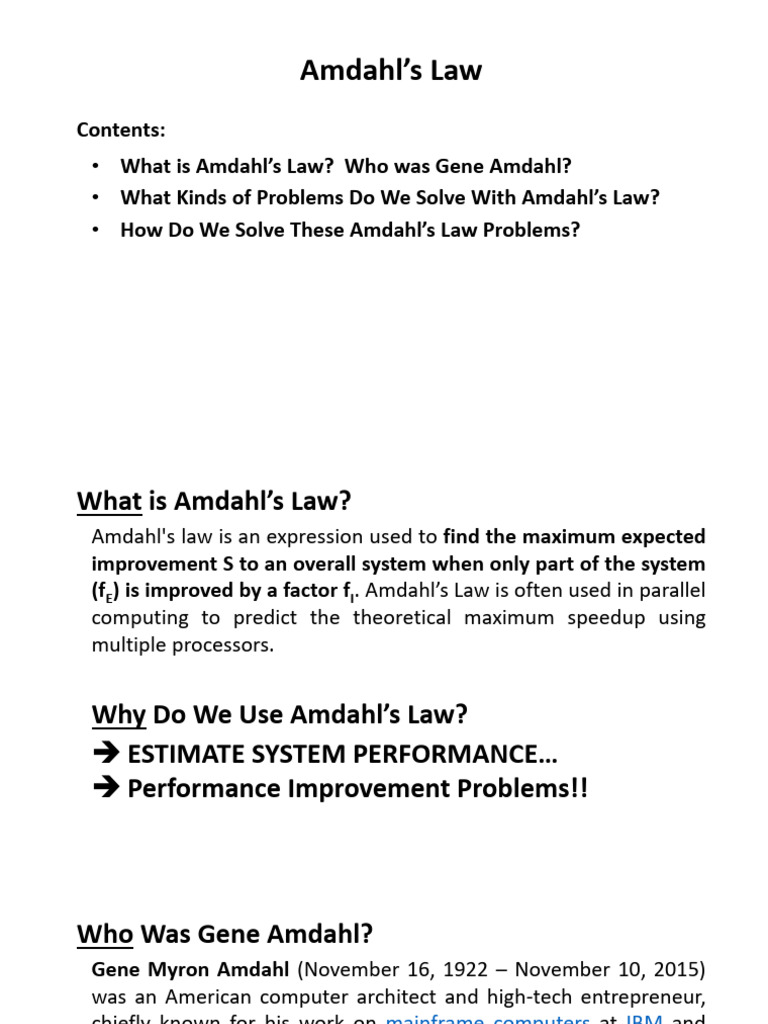 10 - Amdahl's Law | PDF