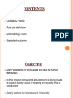 Safety Culture and Behavioral Assessment in Foundary Operations