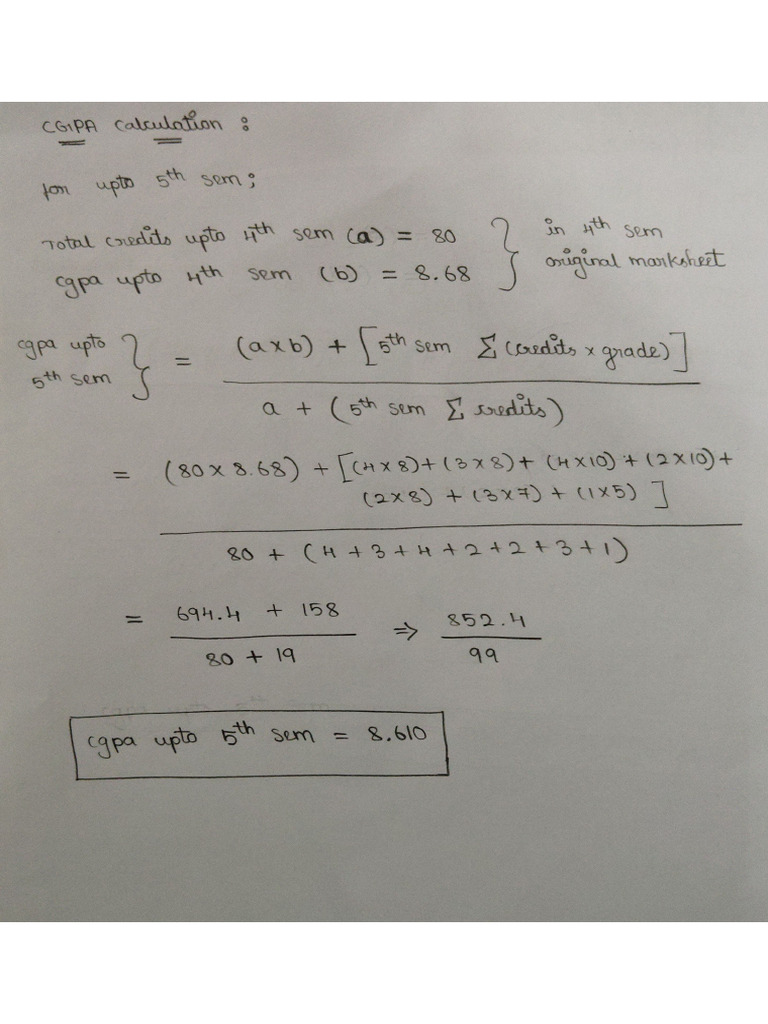 CGPA Calculation | PDF