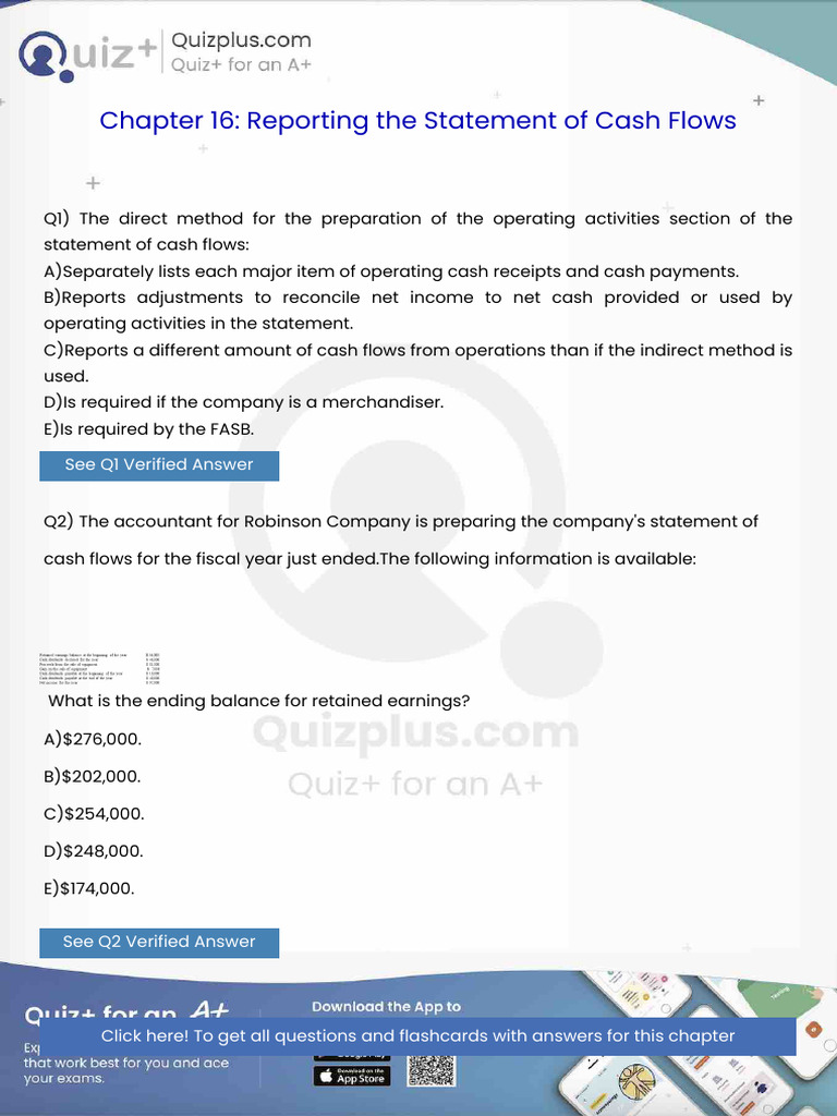 The Direct Method For The Preparation of The Operating Activities ...