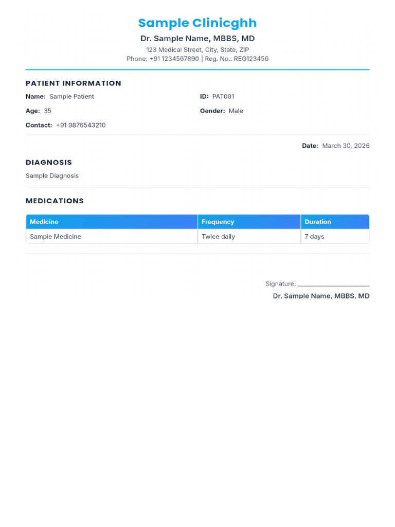 Prescription Sample Patient 1774817680100 | PDF