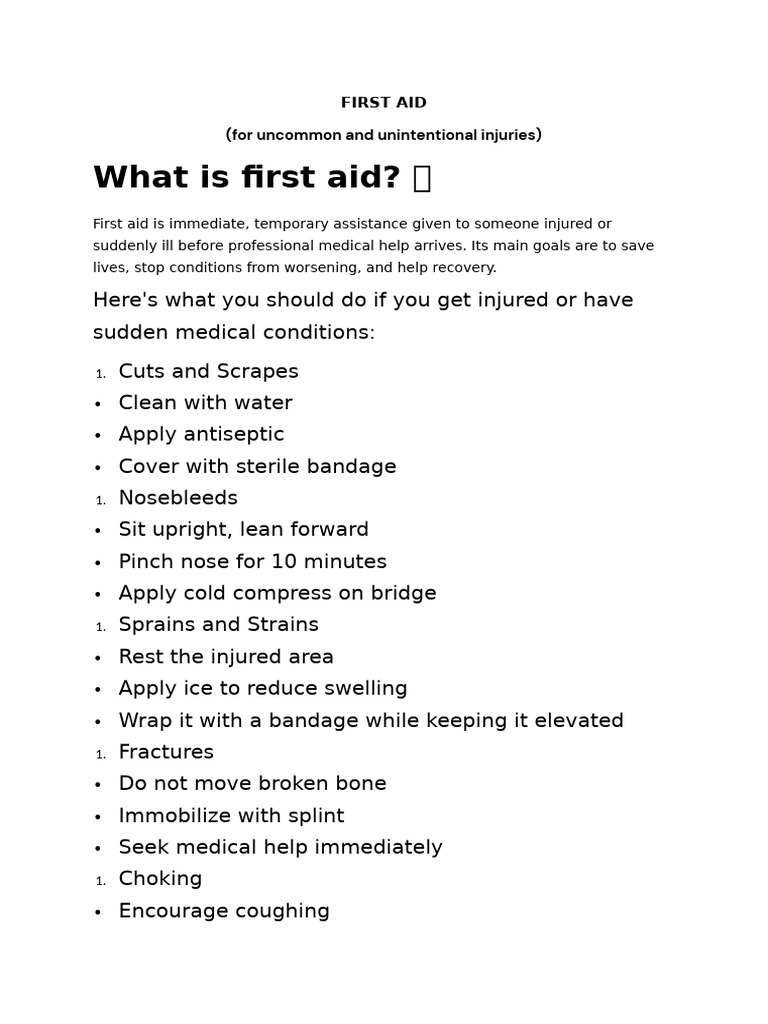 First Aid | PDF
