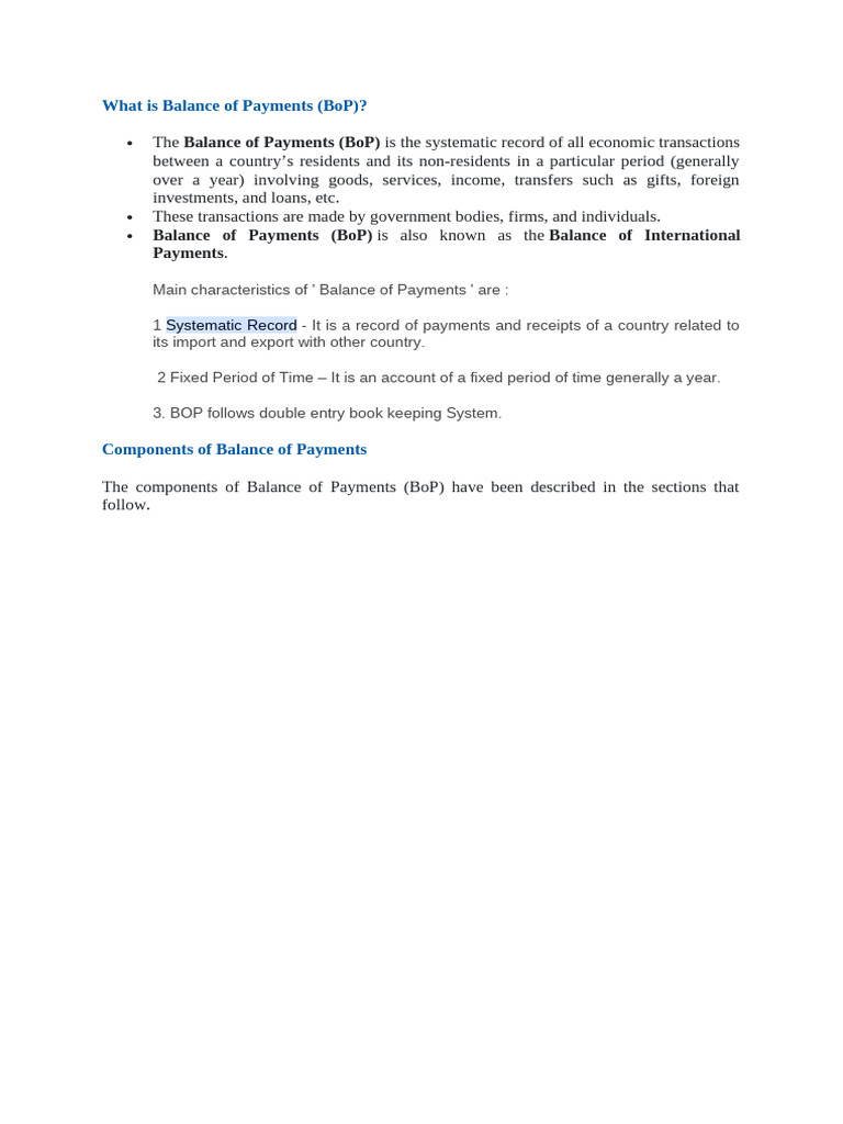 Balance of Payments | PDF | Balance Of Payments | Capital Account