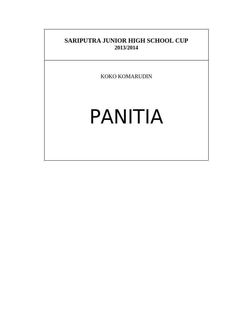 Panitia: Sariputra Junior High School Cup | PDF