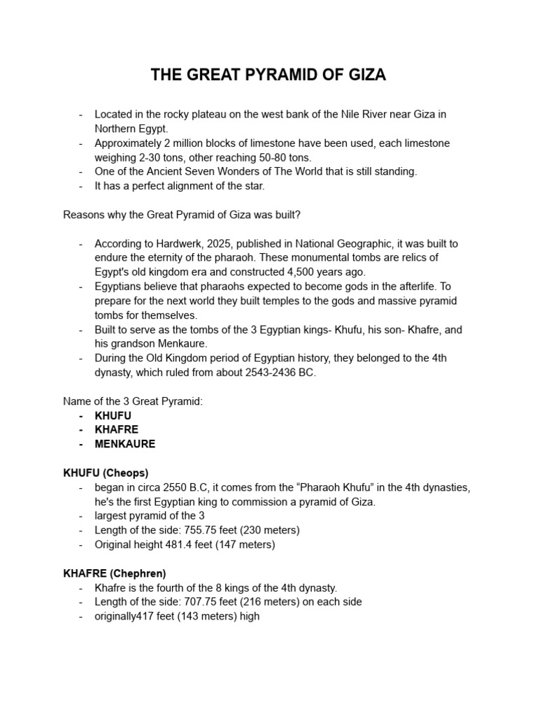 The Great Pyramid of Giza | PDF