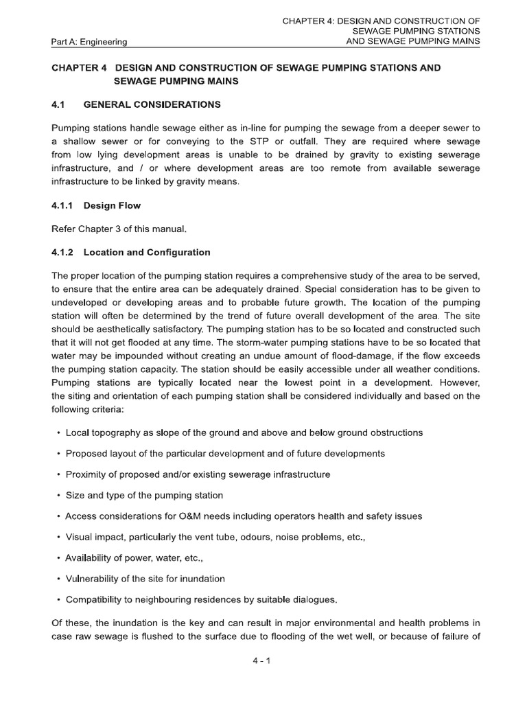 Chapter-4 Design & Construction of Sewage Pumping Stations & Sewage ...