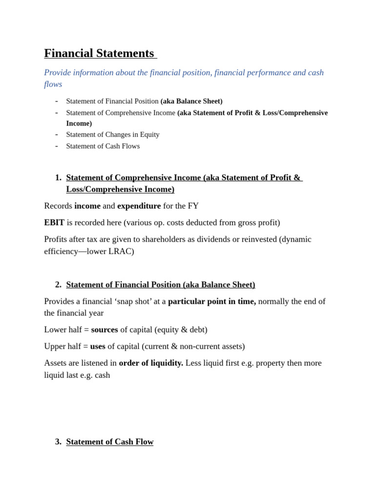 Financial Statements | PDF