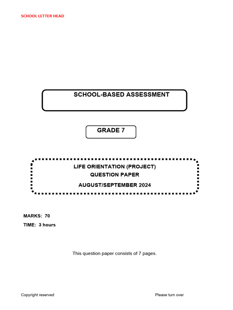 Term 3 Grade 7 Project Example | PDF | Cognition
