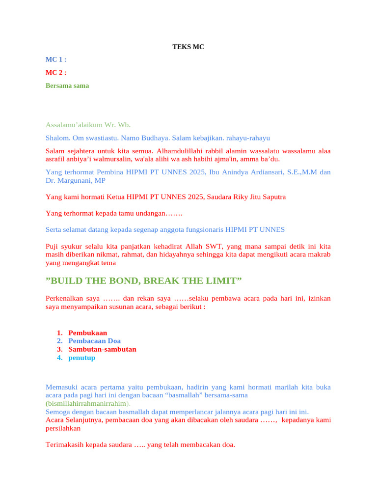 Teks MC | PDF