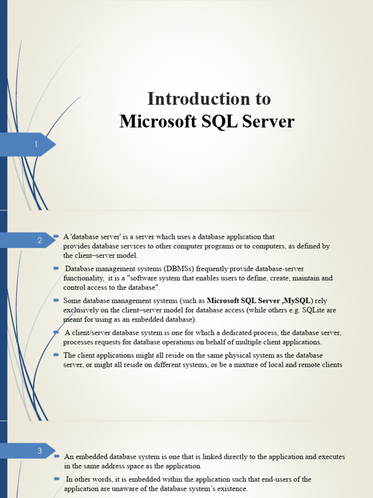 DBSII Introduction To SQL Server | PDF | Databases | Microsoft Sql Server