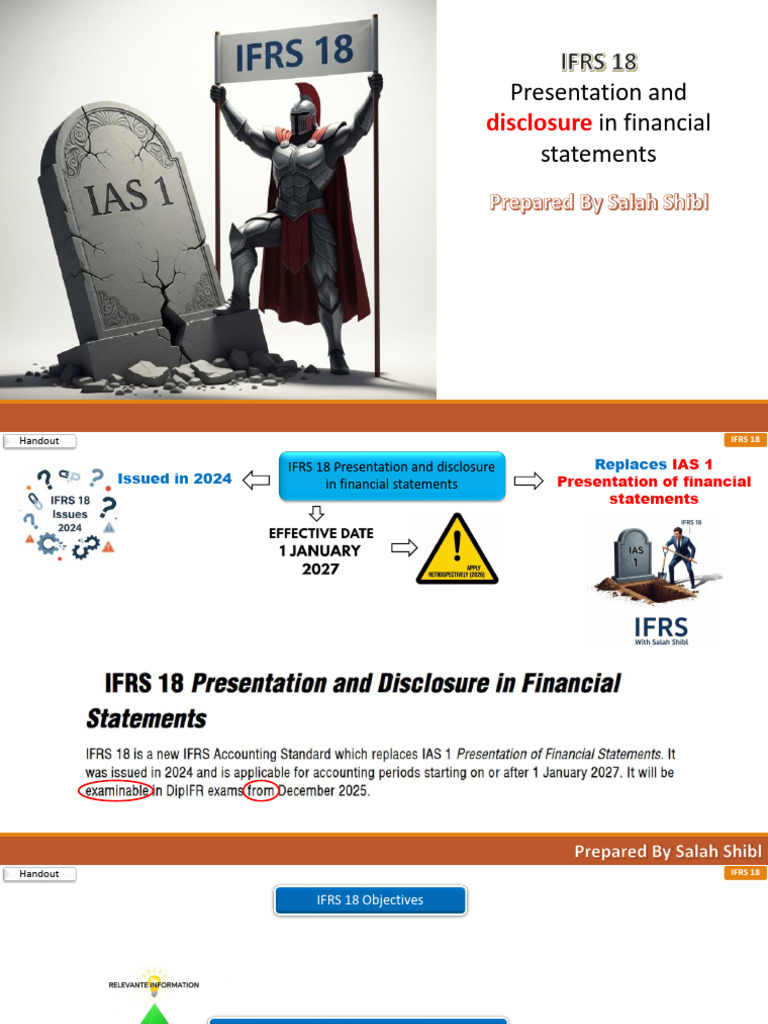 IFRS 18 - Handout | PDF | Balance Sheet | Income