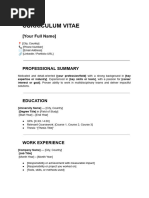 Comprehensive CV Sample Template | PDF