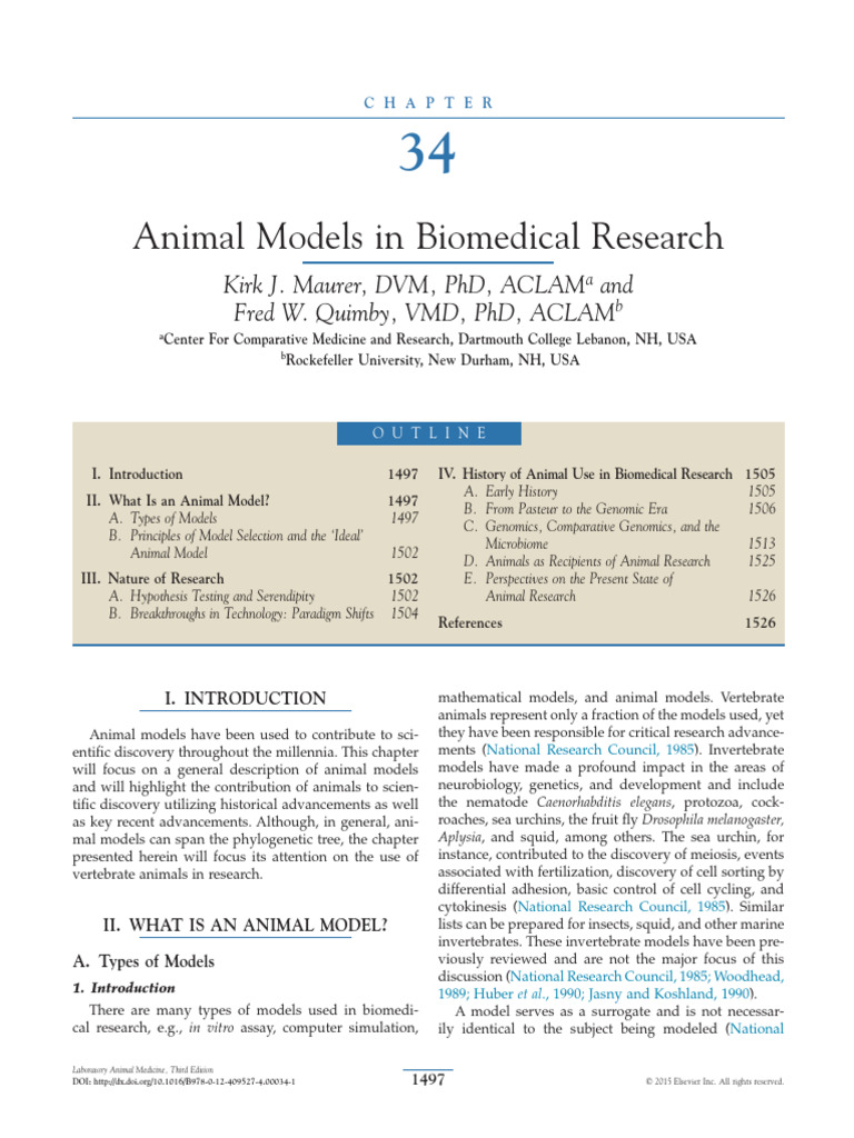 Animal Models in Biomedical Research | PDF | Model Organism | Dna