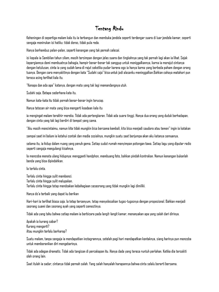 Tentang Rindu | PDF