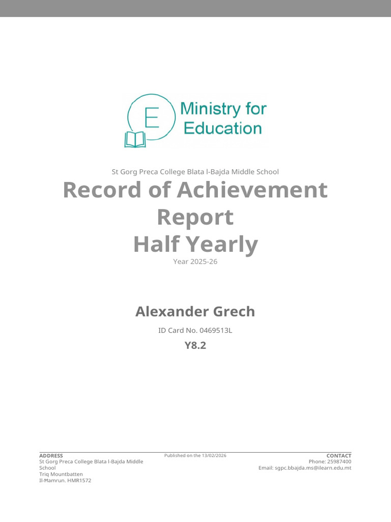 2026 Half Yearly Alexander Grech | PDF