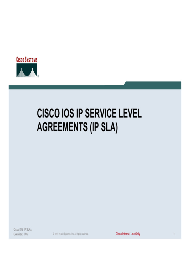 Cisco Ip Sla | PDF | Computer Networking | Service Industries