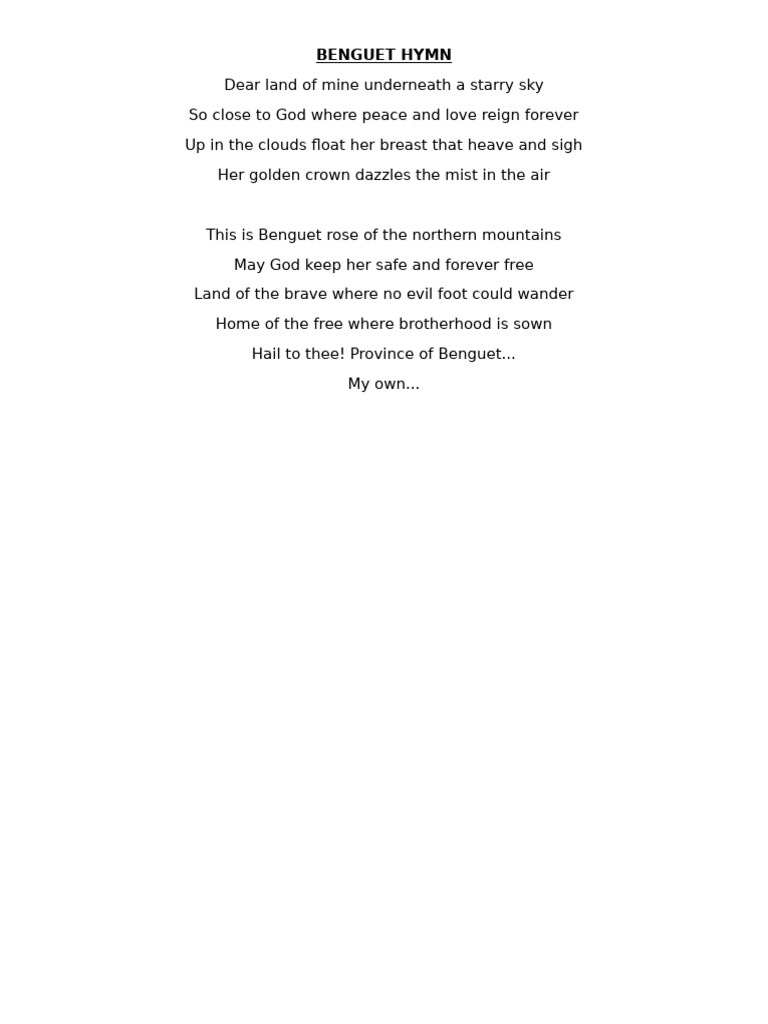 Benguet Hymn | PDF