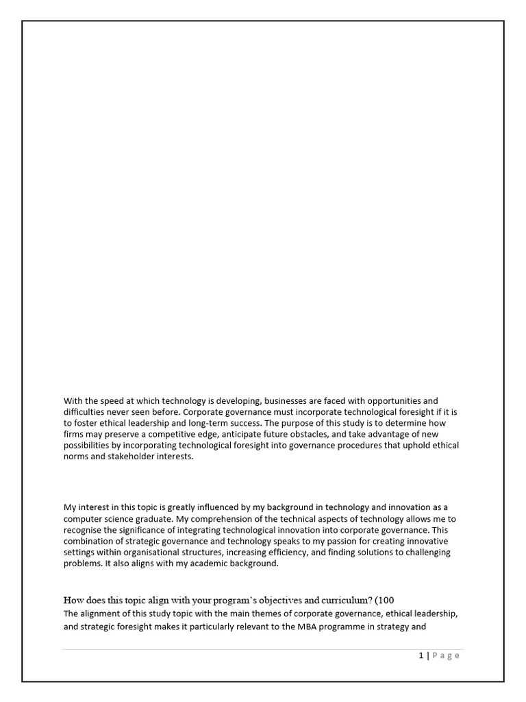 IRP - Topic Selection Form | PDF | Governance | Qualitative Research