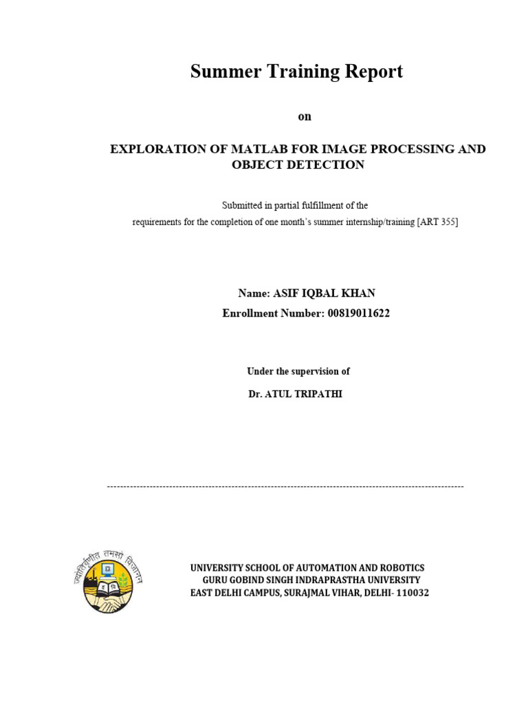 Summer Training Report | PDF | Deep Learning | Computer Vision
