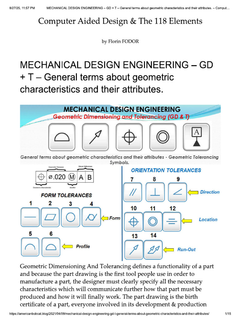 Mechanical Design Engineering - GDT | PDF