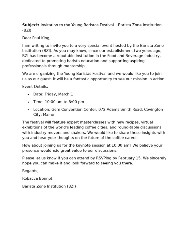 Invitation Letter | PDF