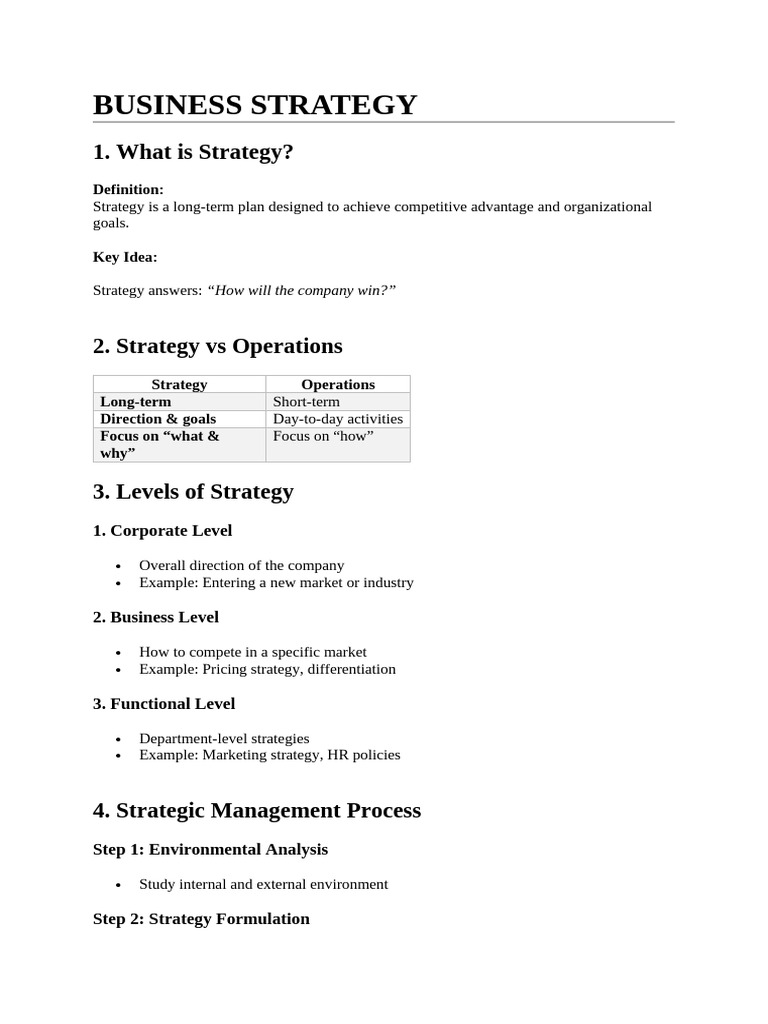 Sem 3 Basic Notes | PDF | Financial Risk | Strategic Management