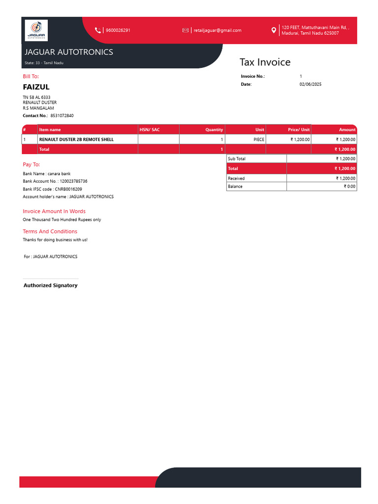 Tax Invoice - 1 - 02 - 06 - 25 | PDF
