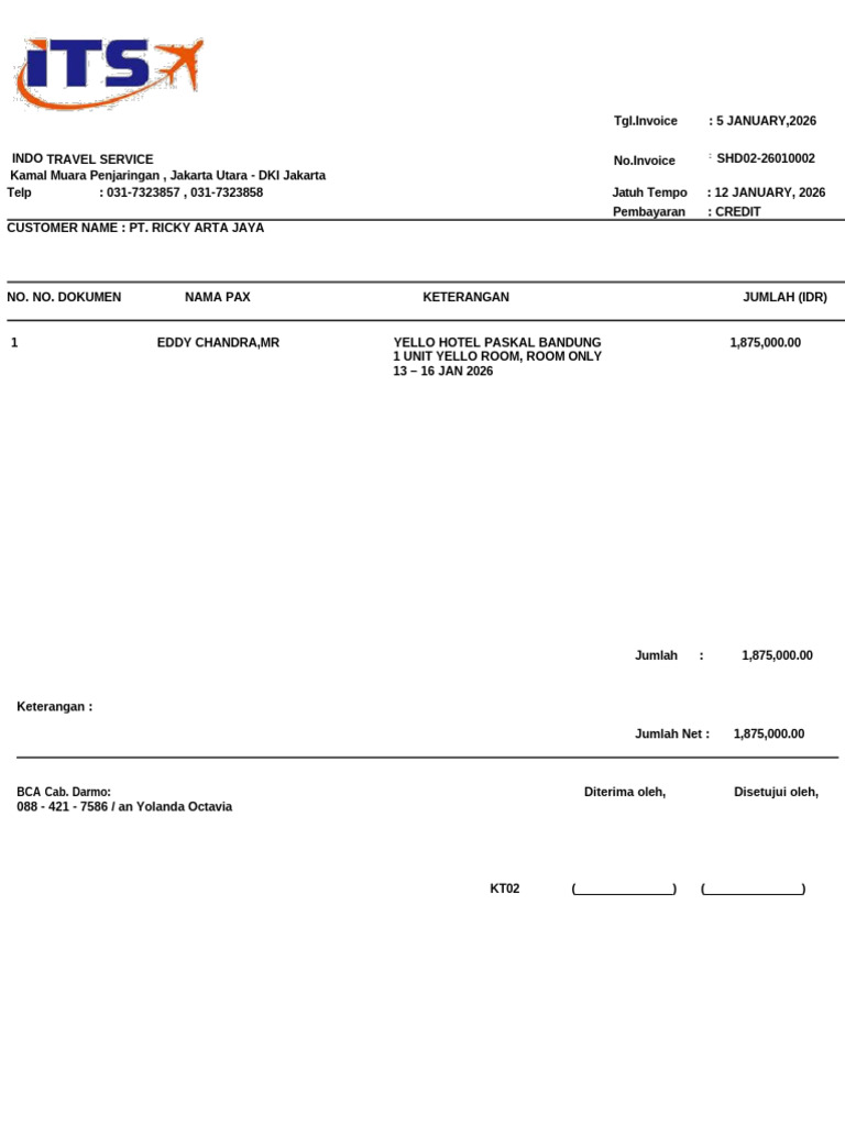 Invoice - PT Ricky Arta Jaya - Eddy Chandra - Yello Paskal - 13 - 16 ...