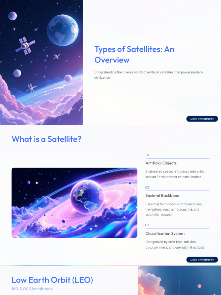 Types of Satellites An Overview | PDF | Satellite | Outer Space