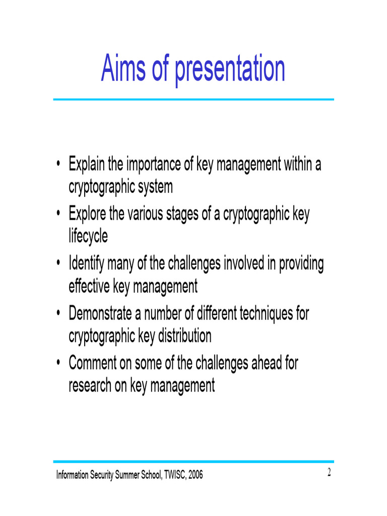 Cryptography + Key MGT | PDF | Key (Cryptography) | Encryption