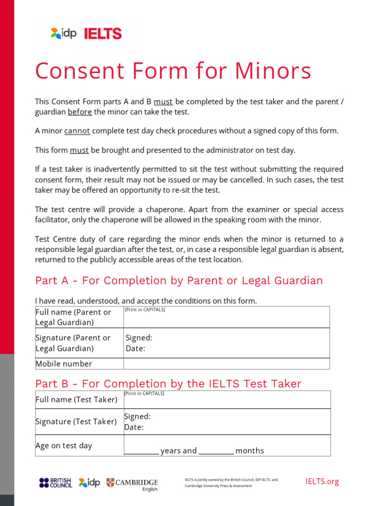 Consent Form For Minors Dec 2025 2 | PDF