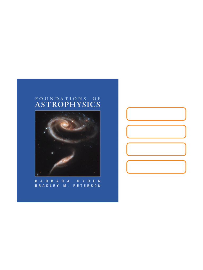 Foundations of Astrophysics Barbara Ryden BARBARA RYDEN Amp BRADLEY M ...