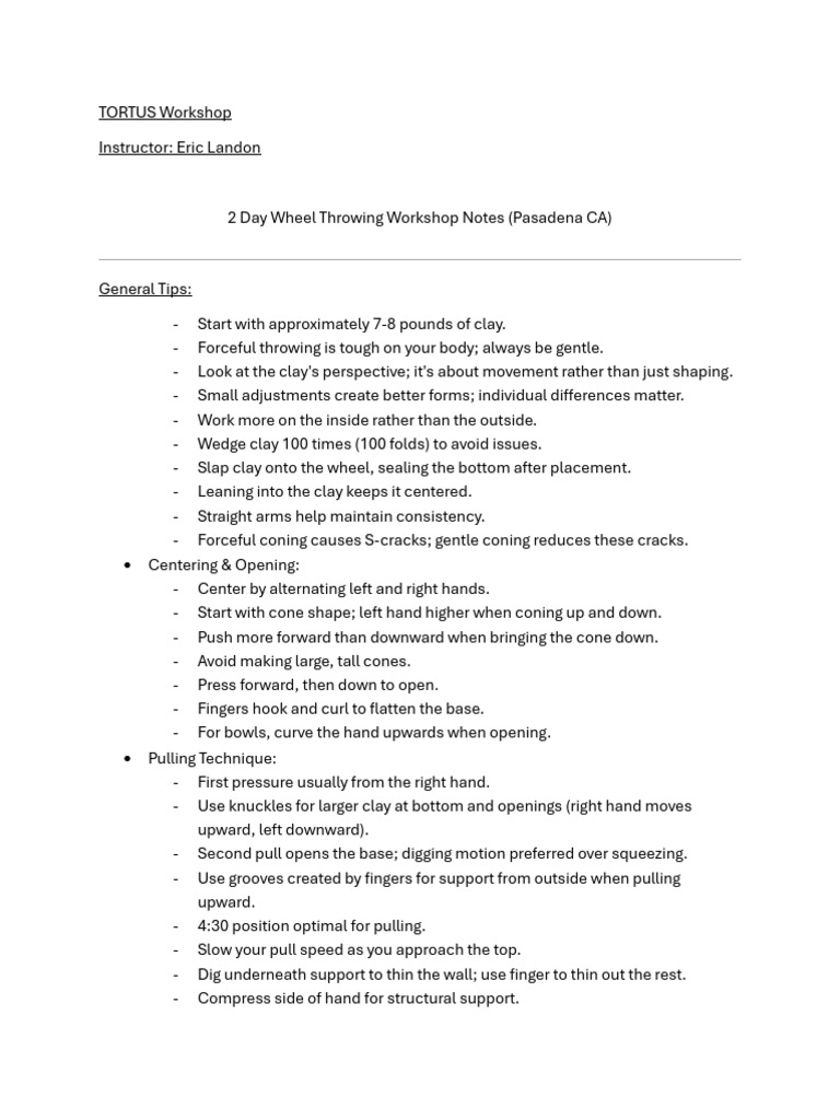 TORTUS Workshop Notes 2025 | PDF | Hand